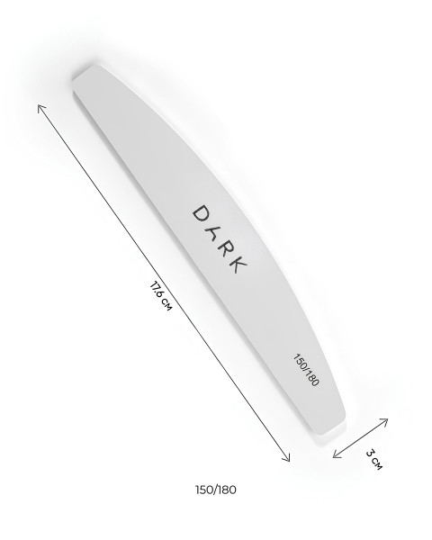 DARK Zestaw pilników - półksiężyc na piance biały, 25 szt (150/180 grit)