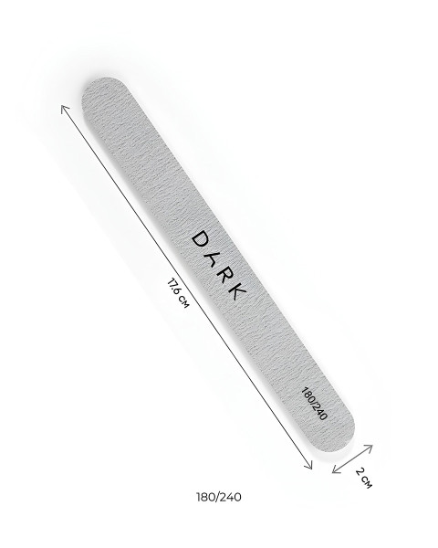 DARK Набір пилочок - овал на піні сірий, 25 шт (180/240 грит)