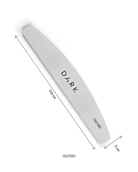 DARK Zestaw pilniczków - półksiężyc na piance szary, 25 szt. (150/180 grit)