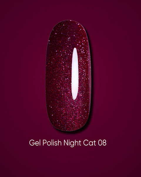 Żelowy lakier Dark Night Cat 08, 6 ml