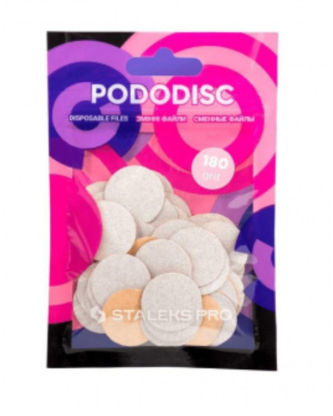 Białe wymienne pilniki do dysku pedicure nr 03 PODODISC STALEKS PRO M, 180 GRIT