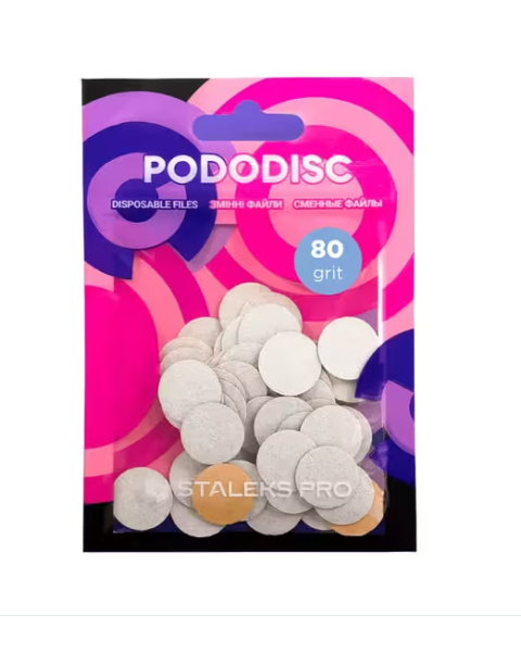 Białe wymienne pliki do dysku pedicure nr 05 PODODISC STALEKS PRO S, 80 GRIT