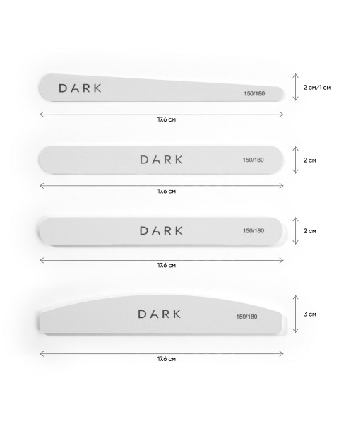 DARK Set of files - drop, 10 pcs (150/180 grit)