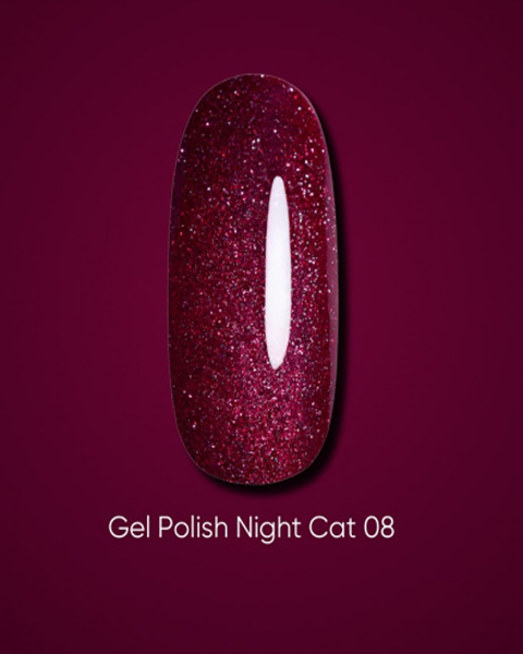 Dark gel polish Night Cat 08, 6 ml