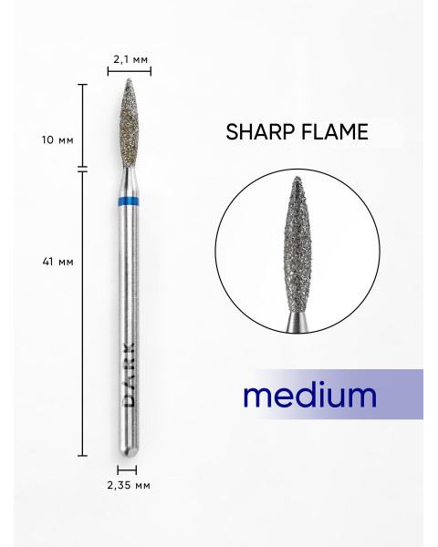 DARK Acute Flame 2.1x10 mm (Blue)