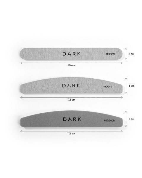 Dark Set of files - oval on foam gray, 25 pcs (180/240 grit)