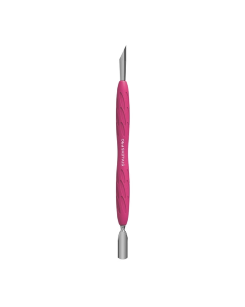 Łopatka manicure Staleks GUMMY z silikonowym uchwytem UNIQ 10 TYPE 2 (zaokrąglony pusher/ukośny pusher)