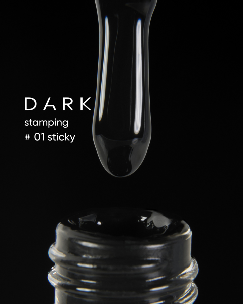 DARK Stamping polish №01 czarny STICKY, 10 ml