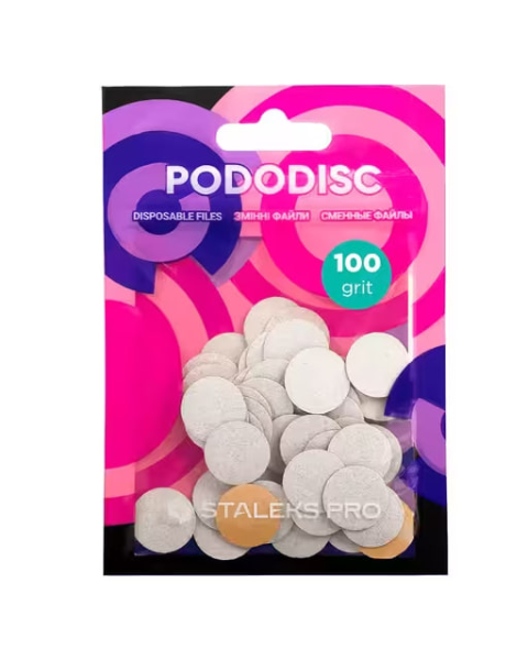 Białe wymienne pliki do dysku pedicure nr 10 PODODISC STALEKS PRO XS, 100 GRIT