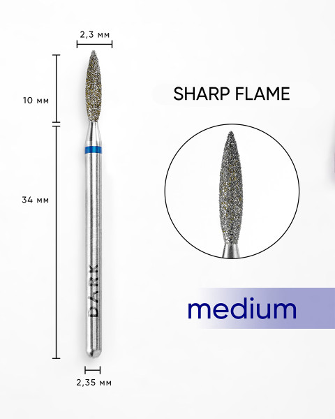 DARK Sharp flame drill bit 2.3x10 mm (Blue)