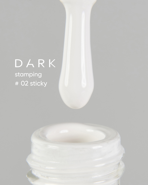 DARK Stamping polish №02 biały STICKY, 10 ml