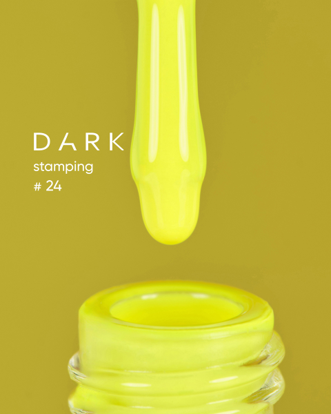 DARK Stamping polish №24 neonowy żółty, 10 ml