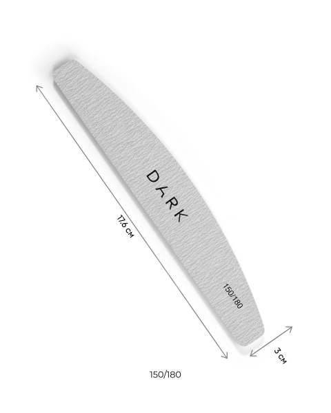 DARK pilnik - półwałek na szarej piance, 1 szt (150/180 gradacja)