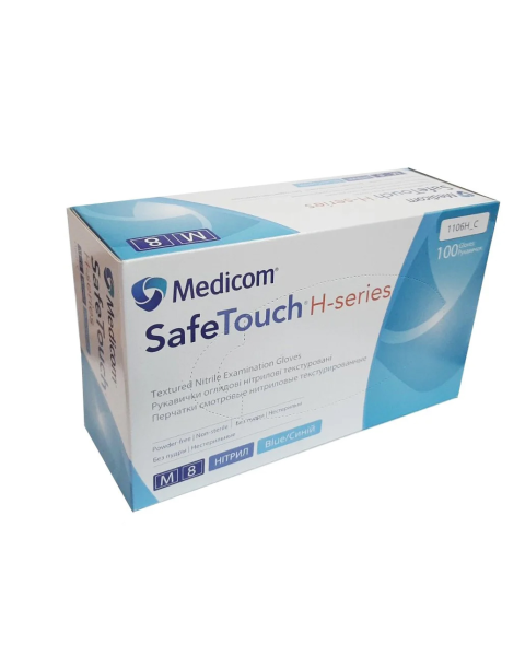 Rękawice nitrylowe bez pudru niesterylne Safe Touch H-series BLUE, rozmiar M (100 szt.)
