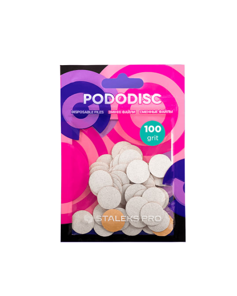 Białe wymienne pliki do dysku pedicure №06 PODODISC STALEKS PRO S, 100 GRIT