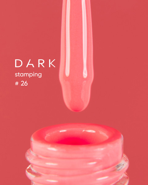 DARK Stamping polish №26 neonowy koralowy, 10 ml