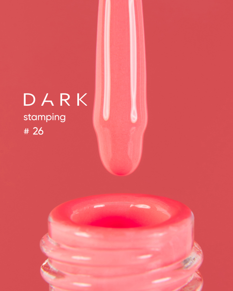 DARK Stamping polish №26 neonowy koralowy, 10 ml