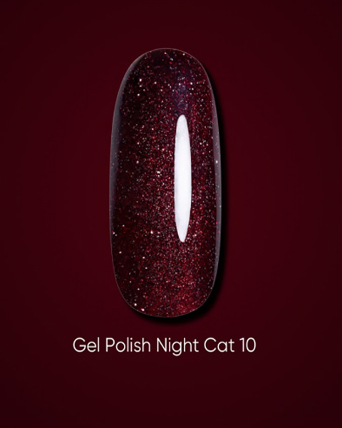 Dark gel polish Night Cat 10, 6 ml