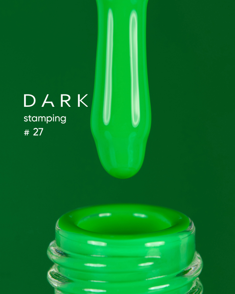DARK Stamping polish №27 neonowa zieleń, 10 ml