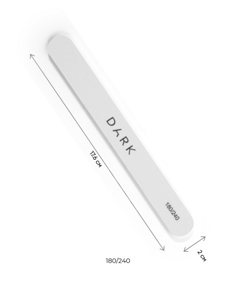 DARK Nail file - oval on foam white, 1 pc (180/240 grit)