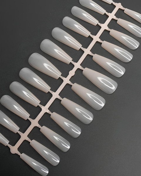 Tipy do przedłużania paznokci w różowym pojemniku, 240 szt. (Ballerina Long)