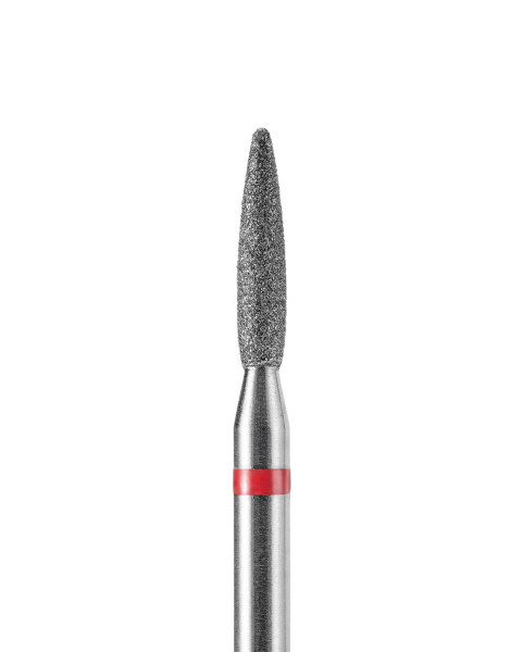 Freza do paznokci DARK Tapered Flame 2.1x10 mm (Czerwona)