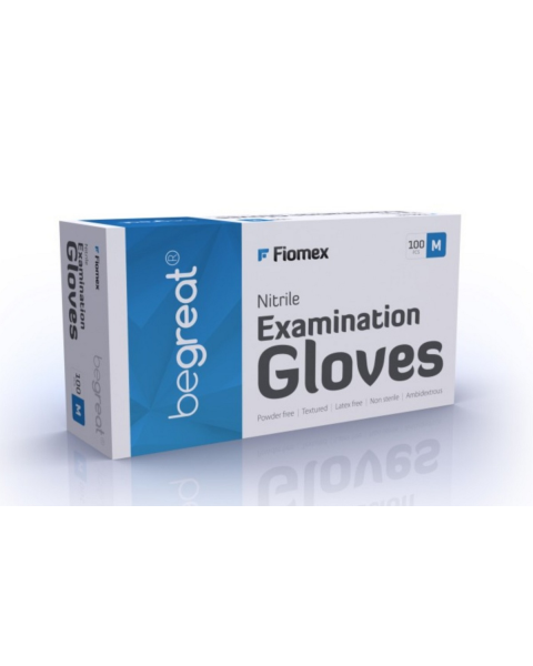 FIOMEX premium gloves, NITRILE (BLUE, SIZE M 100 PCS)