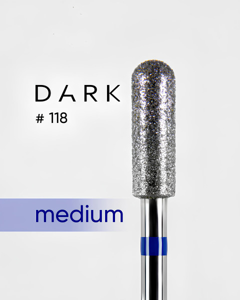 DARK frez diamentowy nr 118 niebieski zaokrąglony bębenek 040