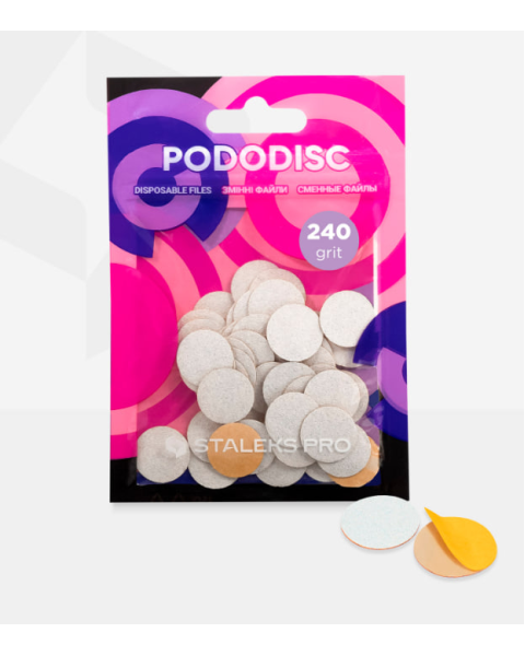 Wymienne białe pilniki do dysku pedicure nr 08 PODODISC STALEKS PRO S, 240 GRIT
